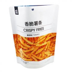 Nitrogen Filling Food Packaging Bags Crispy Fries 100g Aluminium Foil Stand Up Pouch
