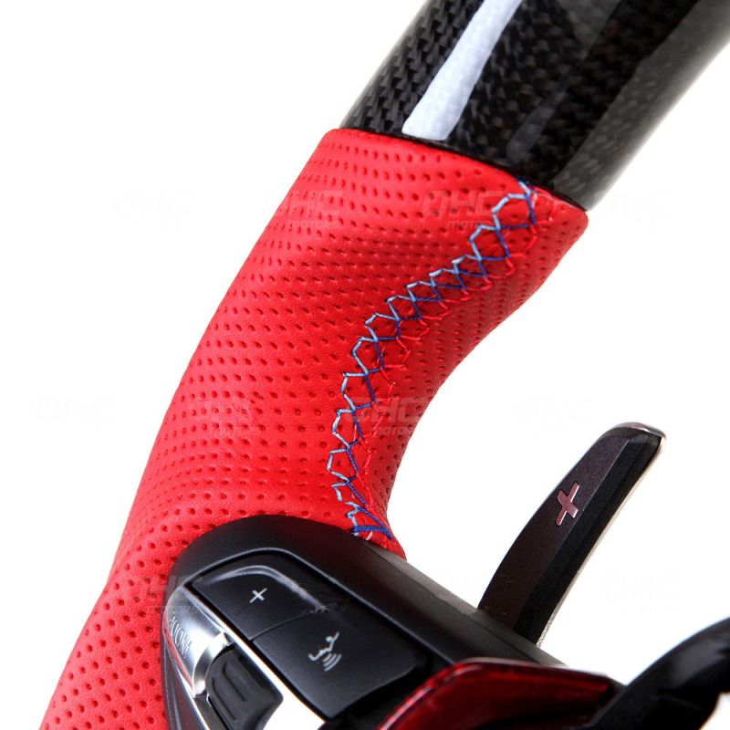AotoKoop Racing Car Modify Steering wheel fit for BMW M3 F30 F80 M2 M4 LED Shift Light Carbon Fiber Steering Wheel TRIM