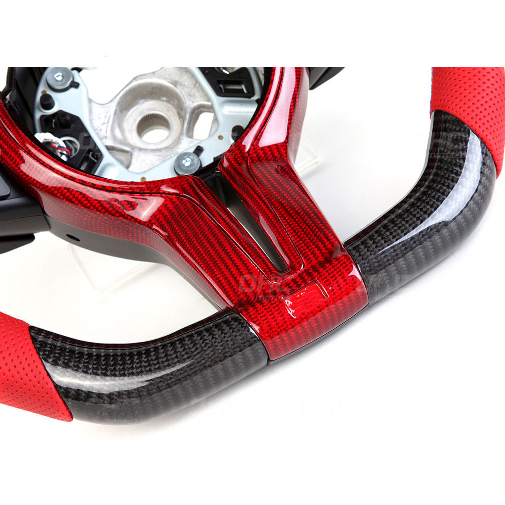 AotoKoop Racing Car Modify Steering wheel fit for BMW M3 F30 F80 M2 M4 LED Shift Light Carbon Fiber Steering Wheel TRIM