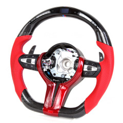 AotoKoop Racing Car Modify Steering wheel fit for BMW M3 F30 F80 M2 M4 LED Shift Light Carbon Fiber Steering Wheel TRIM