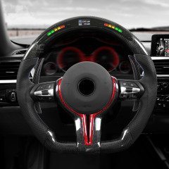 AotoKoop Modify Custom LED carbon fiber steering wheel for BMW m2 m3 m4 f80 f82 f83 f87 1 2 3 4 5 6 series Old to New Steering Wheel upgrade