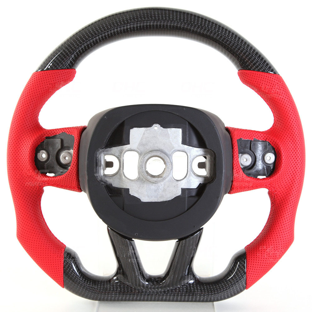 AotoKoop LED Performance Modify Steering Wheel Compatible with Dodge Hellcat Real Carbon Fiber Steering Wheel