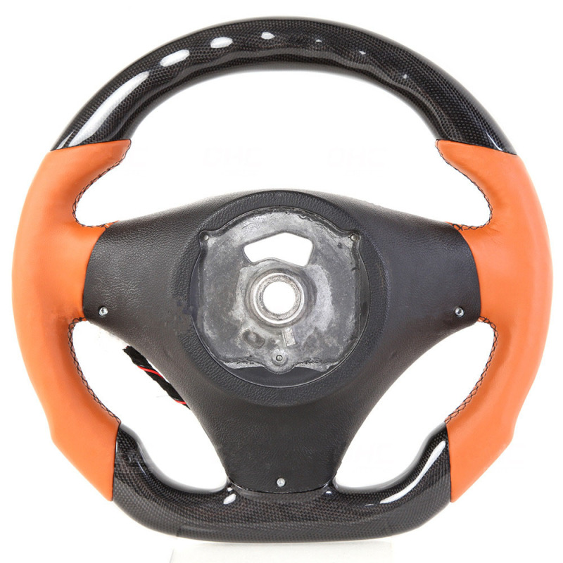 AotoKoop Heated LED Racing Shift Light Carbon Fiber Custom Steering Wheels Fit For BMW M3 E90 E92 E93 Car Steering Wheel