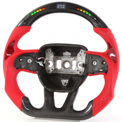 AotoKoop LED Performance Modify Steering Wheel Compatible with Dodge Hellcat Real Carbon Fiber Steering Wheel