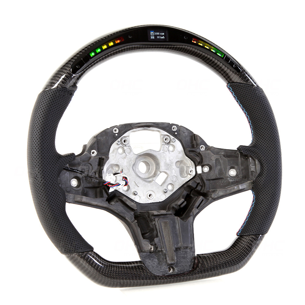 AotoKoop M Sport Steering Wheel Compatible With BMW F90 M5 G30 5 Series LED Carbon Fiber Steering Wheel