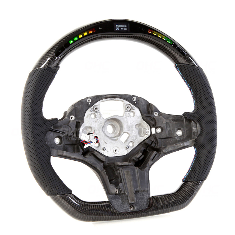 AotoKoop M Sport Steering Wheel Compatible With BMW F90 M5 G30 5 Series LED Carbon Fiber Steering Wheel