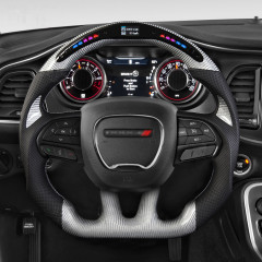 Customzied LED Sport Carbon Fiber Steering Wheel Fit for Dodge Charger Chargersrt Challengersr AotoKoop