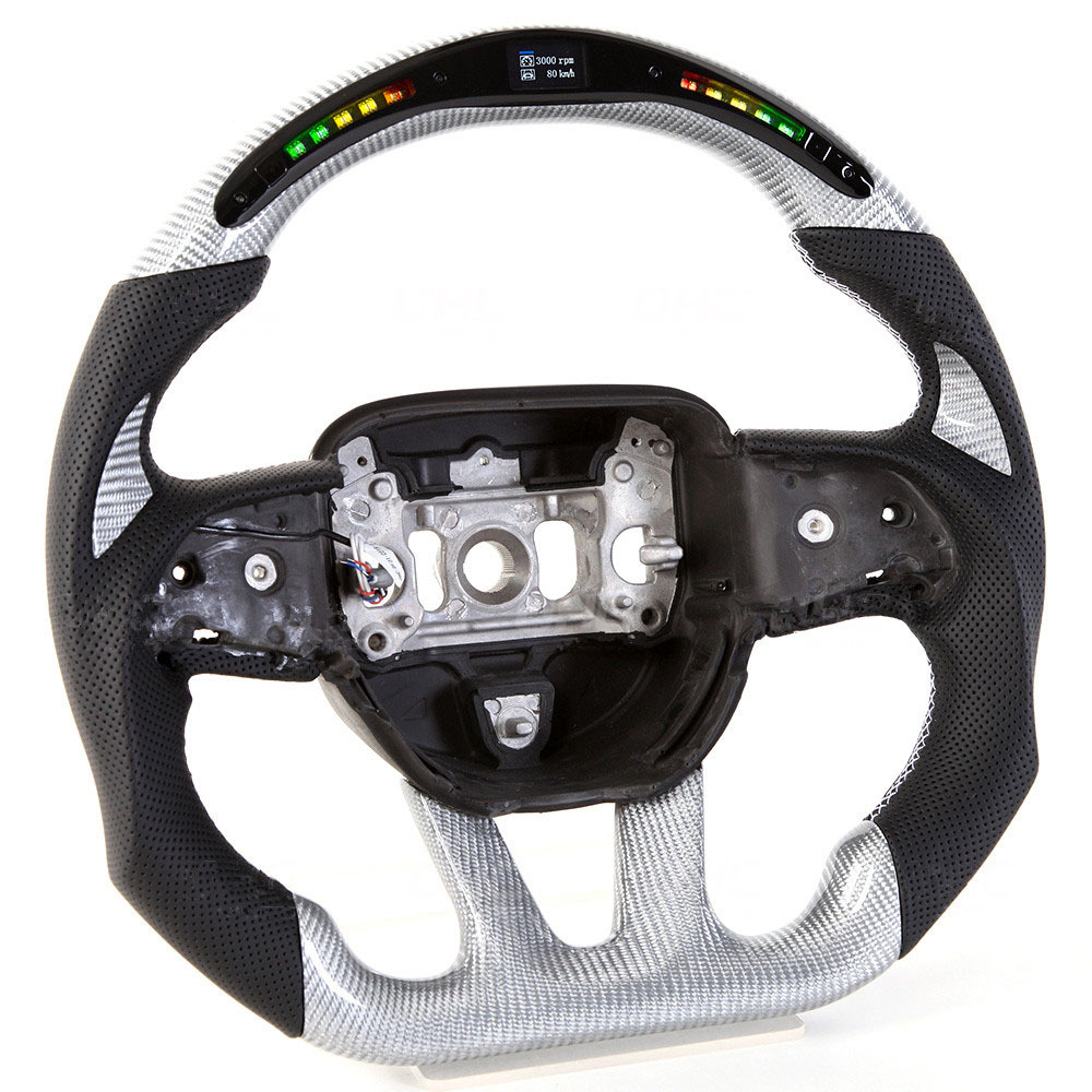Customzied LED Sport Carbon Fiber Steering Wheel Fit for Dodge Charger Chargersrt Challengersr AotoKoop
