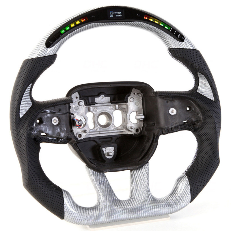 Customzied LED Sport Carbon Fiber Steering Wheel Fit for Dodge Charger Chargersrt Challengersr AotoKoop