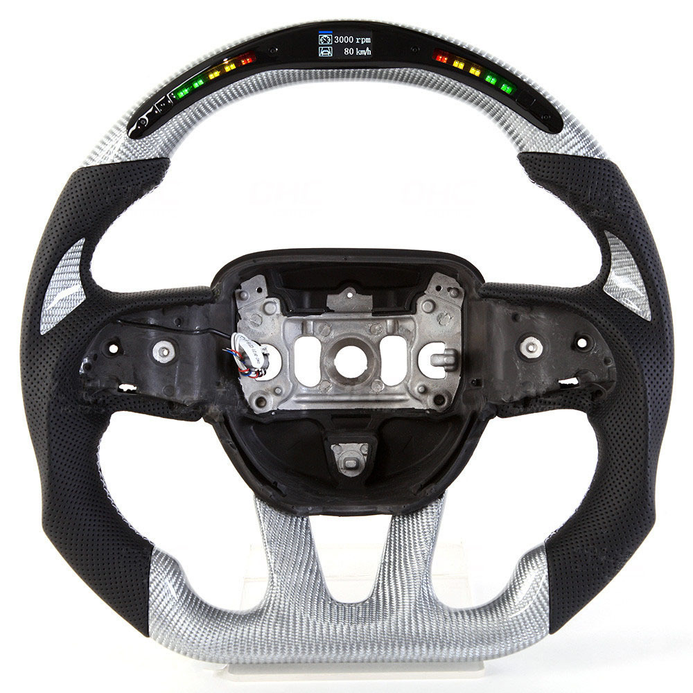Customzied LED Sport Carbon Fiber Steering Wheel Fit for Dodge Charger Chargersrt Challengersr AotoKoop