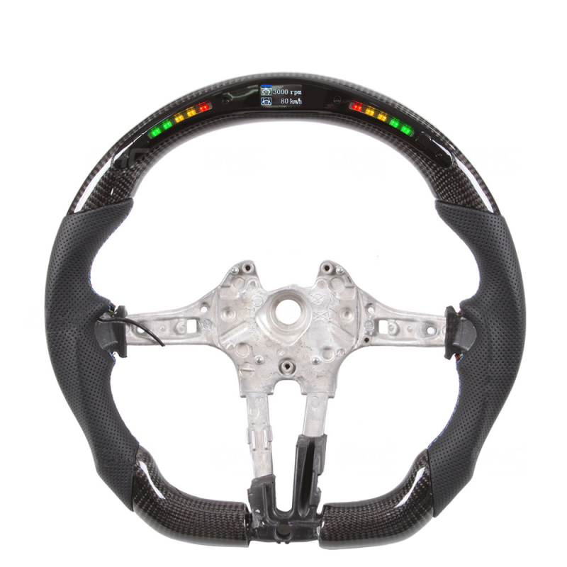 Racing Car Modify Steering Wheel LED Smart Carbon Fiber Steering Wheel M Performance Compatible with BMW F30 F35 F80 F15 F16 F25 M2 M3 M4