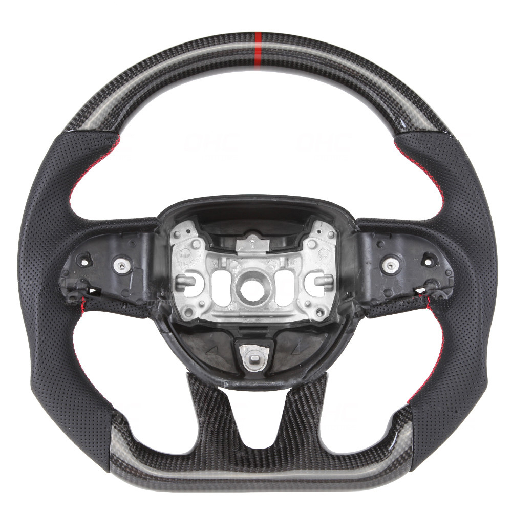 Real Carbon Fiber Steering Wheel Custom car steering wheel for Dodge Charger Challenger Hellcat SRT 2015-2019
