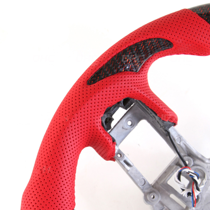 AotoKoop Fancy Design LED Shift Light Racing Real Carbon Fiber Steering Wheel, Compatible with Ford mustang GT 2020
