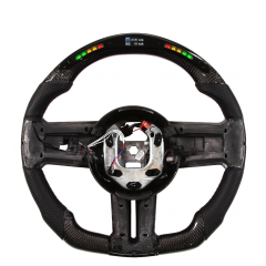 LED Smart real 100% Carbon Fiber Steering Wheel Compatible with Ford Mustang 2010-2014, Modify Steering Wheel