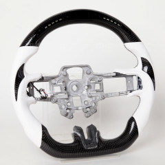 AotoKoop Fancy Design LED Shift Light Racing Real Carbon Fiber Steering Wheel, Compatible with Ford mustang GT 2020