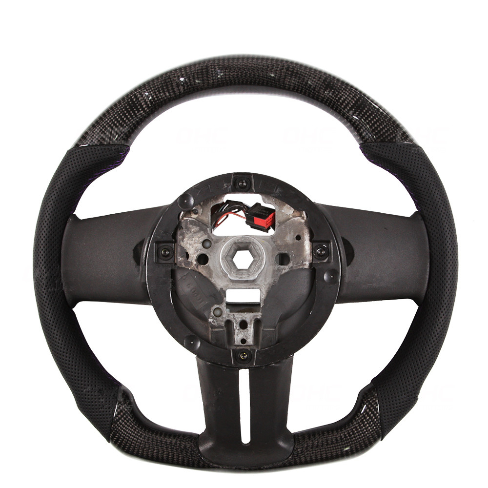 LED Smart real 100% Carbon Fiber Steering Wheel Compatible with Ford Mustang 2010-2014, Modify Steering Wheel