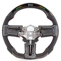 Real Carbon Fiber LED Racing Wholesale Factory provided Custom Car Steering Wheel Compatible with Ford Mustang 2010-2014 AotoKoop