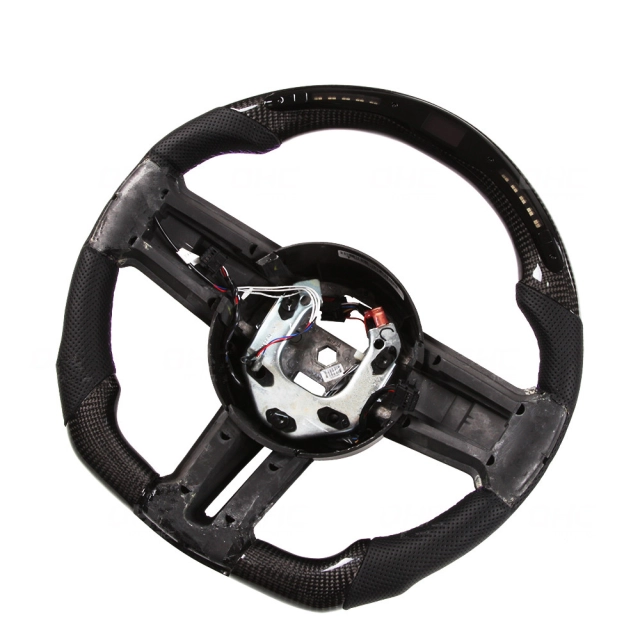 LED Smart real 100% Carbon Fiber Steering Wheel Compatible with Ford Mustang 2010-2014, Modify Steering Wheel