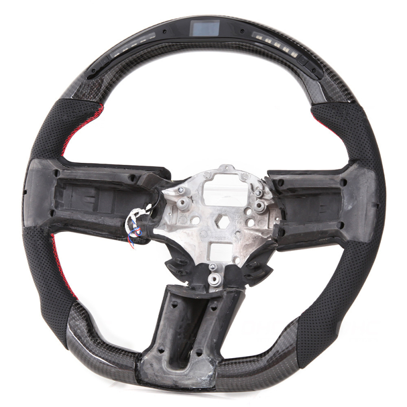 Real Carbon Fiber LED Racing Wholesale Factory provided Custom Car Steering Wheel Compatible with Ford Mustang 2010-2014 AotoKoop