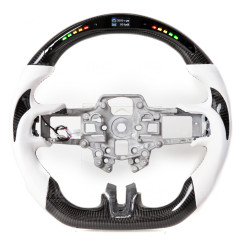 AotoKoop Fancy Design LED Shift Light Racing Real Carbon Fiber Steering Wheel, Compatible with Ford mustang GT 2020