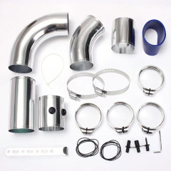 Universal Automotive Cold Air Intake Filter Set, Car Air Intake Pipe Kit - Intake ID 3" - Red