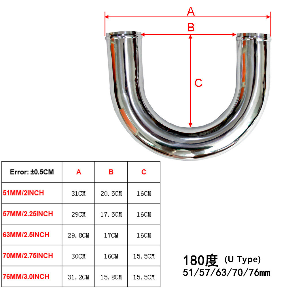 Automotive Universal DIY Modified Aluminum Pipe, Intercooler Supercharger Turbo Pipe Inlet 2"/2.25"/2.5"/2.75"/3"
