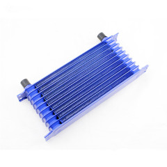 Universal Modified Fuel Oil Cooler Radiator, Oil Cooling 7 Row Interface AN8-Blue