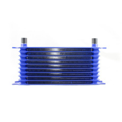 Universal Modified Fuel Oil Cooler Radiator, Oil Cooling 7 Row Interface AN8-Blue