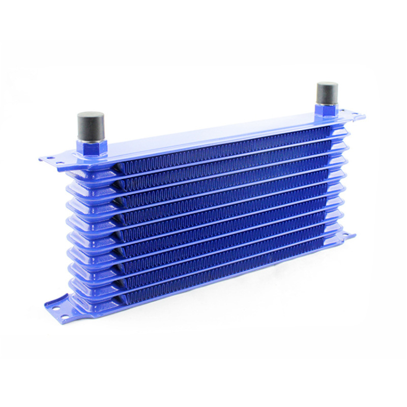 Universal Modified Fuel Oil Cooler Radiator, Oil Cooling 7 Row Interface AN8-Blue