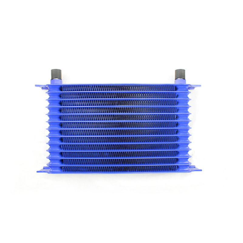 Universal Modified Fuel Oil Cooler Radiator, Oil Cooling 7 Row Interface AN8-Blue