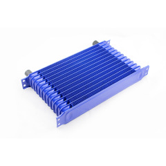 Universal Modified Fuel Oil Cooler Radiator, Oil Cooling 7 Row Interface AN8-Blue