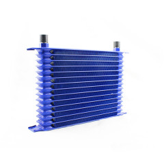 Universal Modified Fuel Oil Cooler Radiator, Oil Cooling 7 Row Interface AN8-Blue