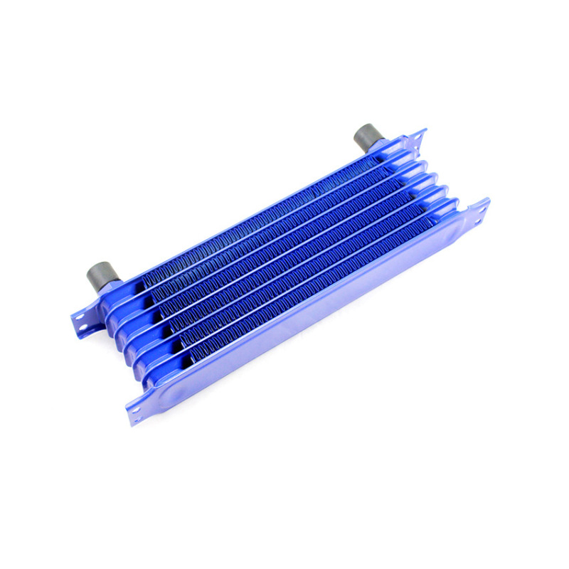Universal Modified Fuel Oil Cooler Radiator, Oil Cooling 7 Row Interface AN8-Blue