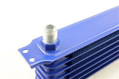 Universal Modified Fuel Oil Cooler Radiator, Oil Cooling 7 Row Interface AN8-Blue