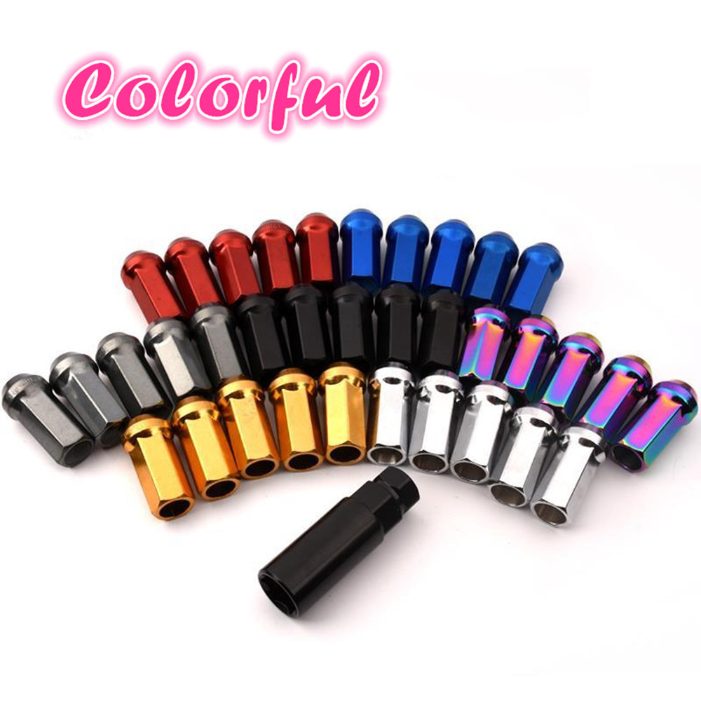 AotoKoop M12x1.5 Wheel Lug Nuts, Alloy Steel Lug Nut, Length 45mm, Open End Lug Nut Set Gold - 20 Piece Set + 1 Spline Tool