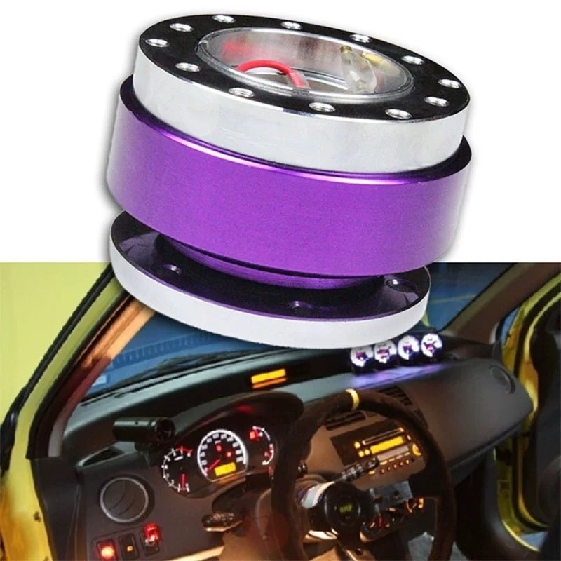 AotoKoop Universal Quick Release Steering Wheel Kit- 6 Hole Steering Wheel Hub Adapter Snap Off Boss Kit (Red)
