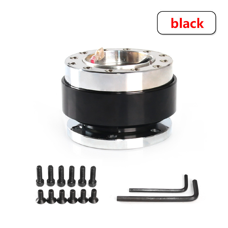 AotoKoop Universal Quick Release Steering Wheel Kit- 6 Hole Steering Wheel Hub Adapter Snap Off Boss Kit (Red)