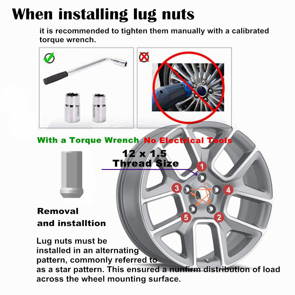 AotoKoop M12x1.5 Wheel Lug Nuts, Alloy Steel Lug Nut, Length 45mm, Open End Lug Nut Set Gold - 20 Piece Set + 1 Spline Tool