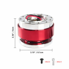 AotoKoop Universal Quick Release Steering Wheel Kit- 6 Hole Steering Wheel Hub Adapter Snap Off Boss Kit (Red)