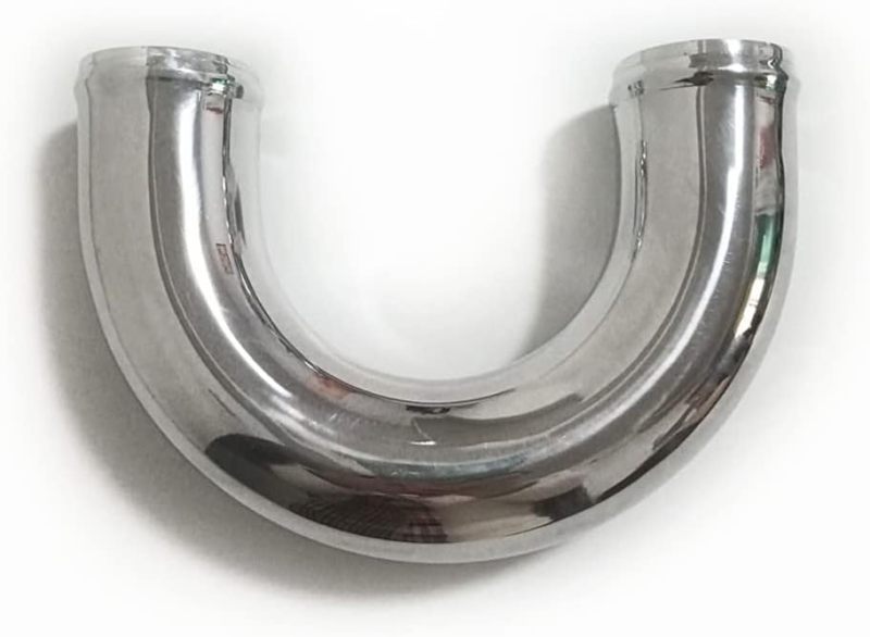 OD 3.5" (89mm) 180 Degree Aluminum Elbow, Aluminum U Bend Intercooler Air Intake Tube, Polished Finish