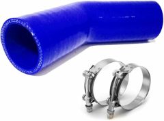Universal 4-Ply High Performance 45 Degree Silicone Elbow ID 2" (51mm), Leg Length 4" (102mm) with T-Bolt Clamps 2pc - Blue (No Logo)