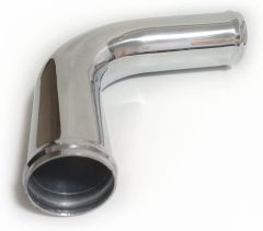 OD 2.5" (63mm) 90 Degree Aluminum Elbow Intercooler Tube Air Intake Pipe, Polished Finish
