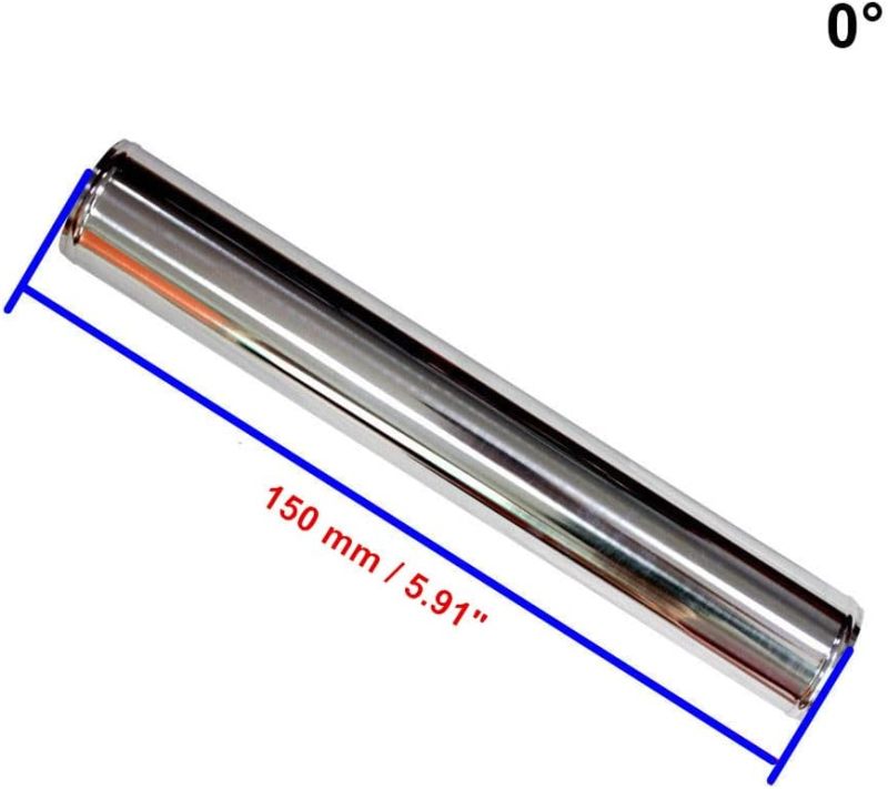 OD 2.5" (63mm) Straight Aluminum Intercooler Pipe Air Intake Tube Polished Finish, Length 11.81" (300mm)