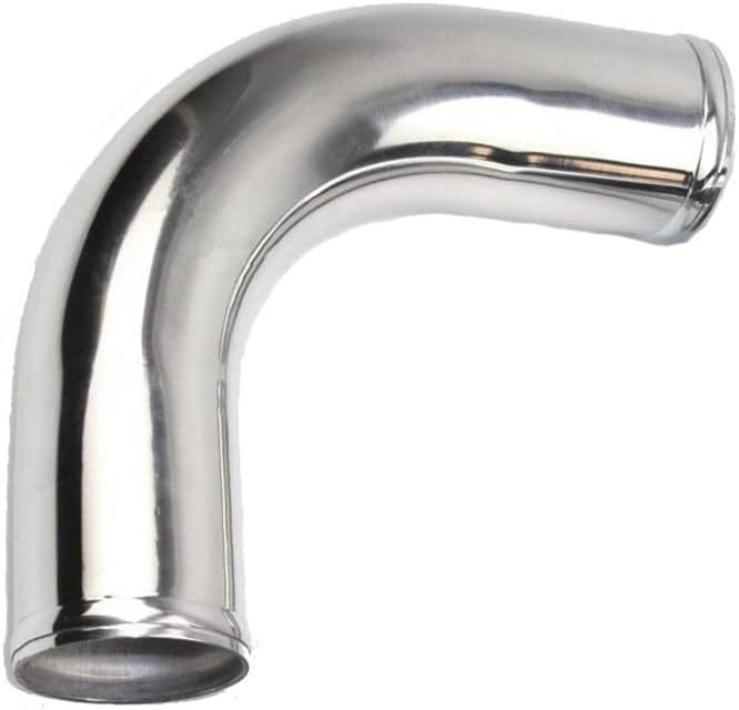 OD 1.5" (38mm) Air Intake Tube 90 Degree Aluminum Elbow Intercooler Pipe, Polished Finish