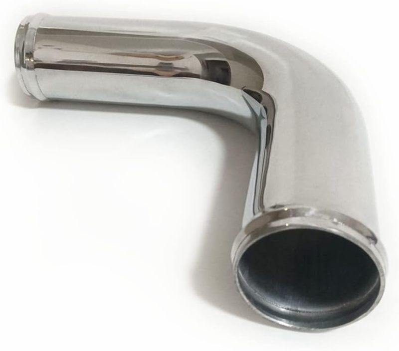 OD 3" (76mm) Air Intake Pipe 90 Degree Aluminum Elbow Intercooler Tube, Polished Finish