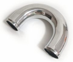 OD 4" (102mm) 180 Degree Aluminum Elbow U Bend Intercooler Pipe Air Intake Tube, Polished Finish