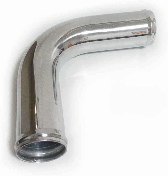 OD 1.5" (38mm) Air Intake Tube 90 Degree Aluminum Elbow Intercooler Pipe, Polished Finish