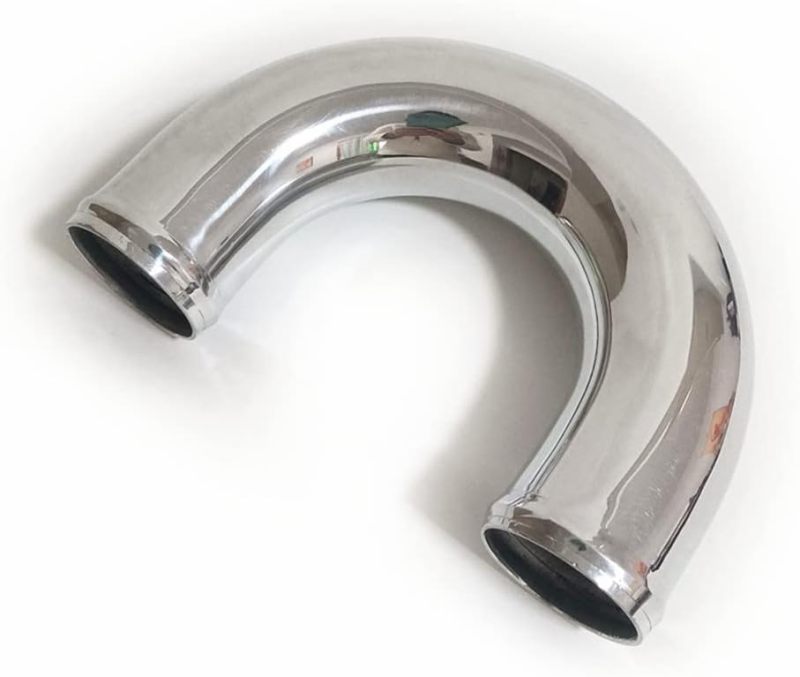 OD 3.5" (89mm) 180 Degree Aluminum Elbow, Aluminum U Bend Intercooler Air Intake Tube, Polished Finish