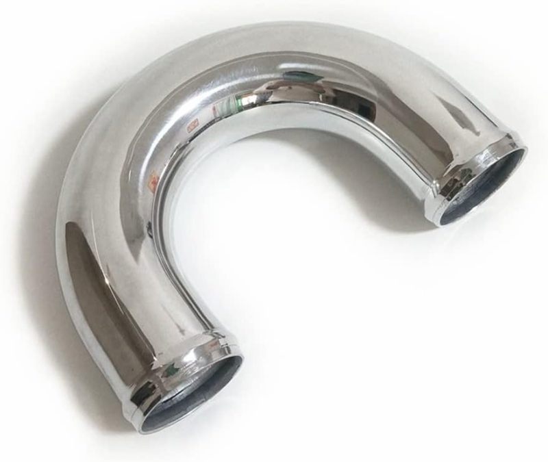 OD 3.5" (89mm) 180 Degree Aluminum Elbow, Aluminum U Bend Intercooler Air Intake Tube, Polished Finish