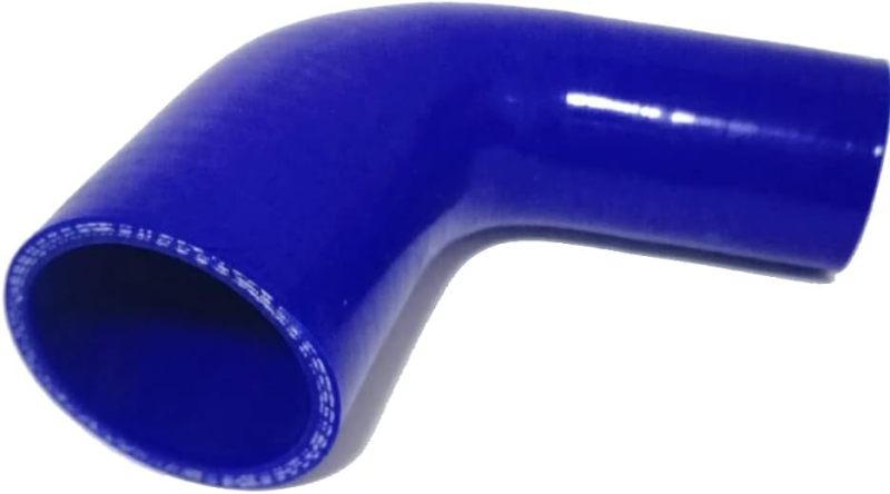 90 Degree Elbow ID 1-1/2" to 2" (38mm to 51mm) Silicone Reducer Coupler Hose, Leg Length 4" (102mm),)4-Ply High Performance Silicone with with T-Bolt Clamps 2pc
